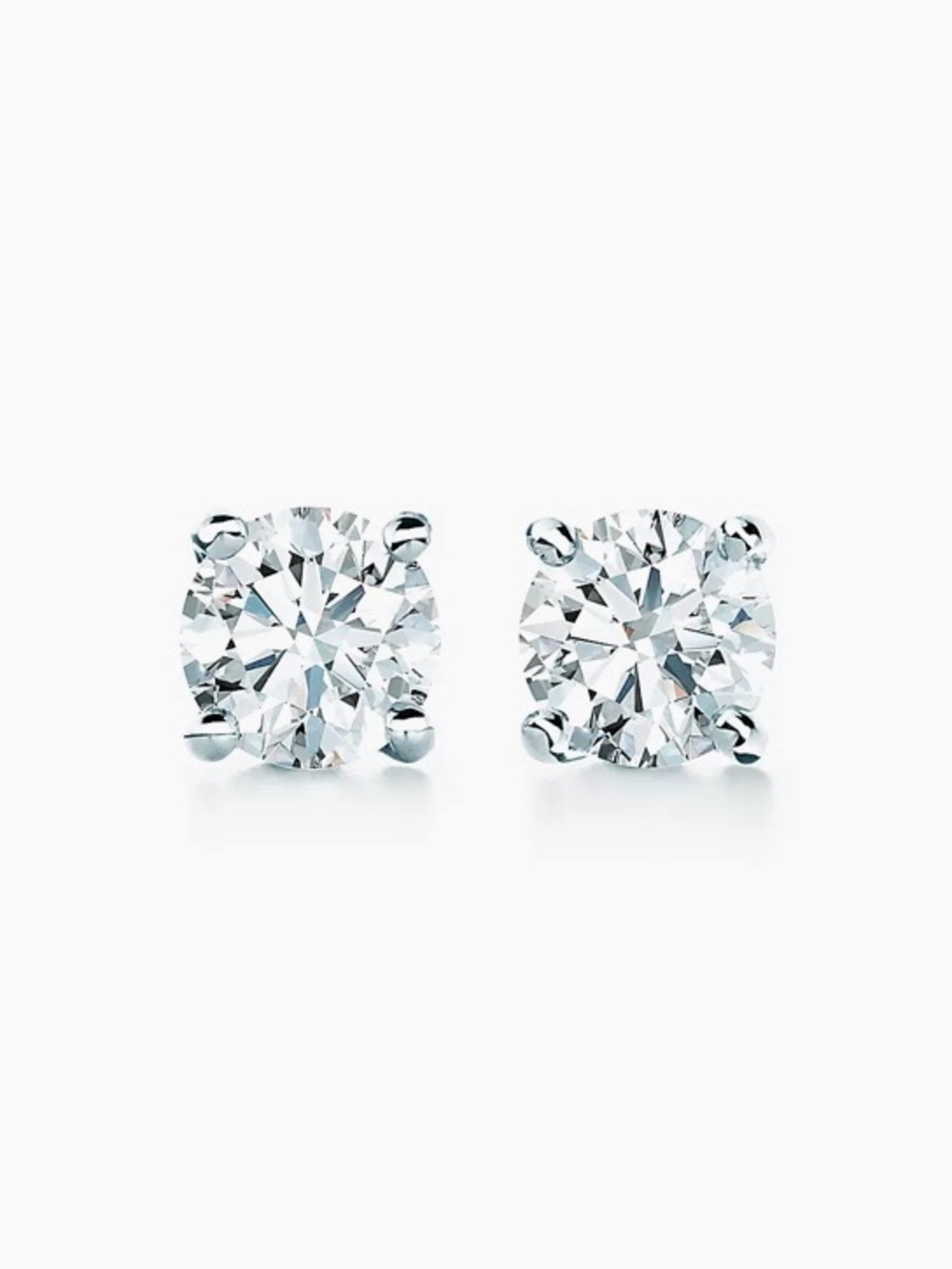 1/2 Cttw Platinum Diamond Stud Earrings Tiffany Setting